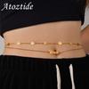 Atoztide Personalized Custom Names Zircon 2 Layer Waist Chain for Women Stainless Steel Sexy Body Chain Birthday Jewerly Gift
