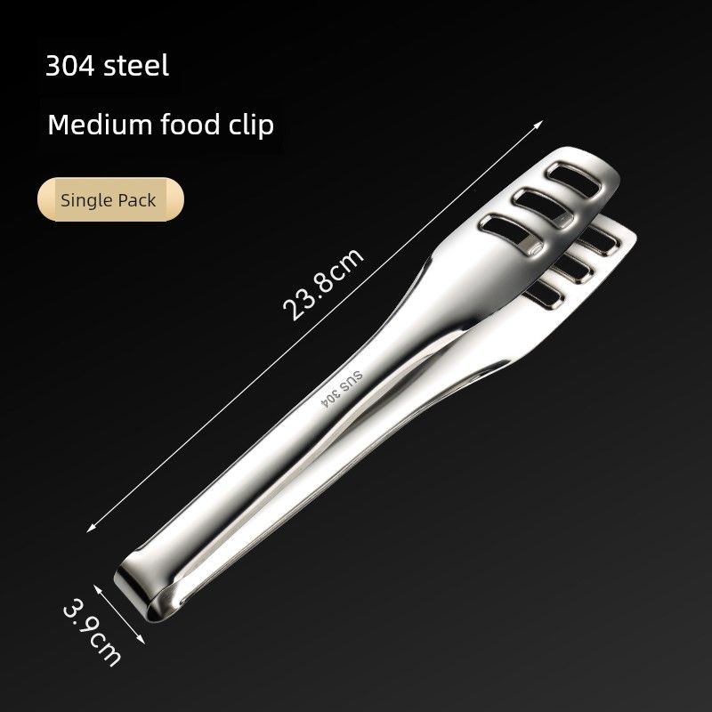 

316 Stainless Steel Tongs, Extended Food Tongs for Commercial Kitchen Use, Suitable for Frying, Grilling, Barbecue, Hot Pot, and Anti-Scalding 304 Square Head Clip Medium Size
