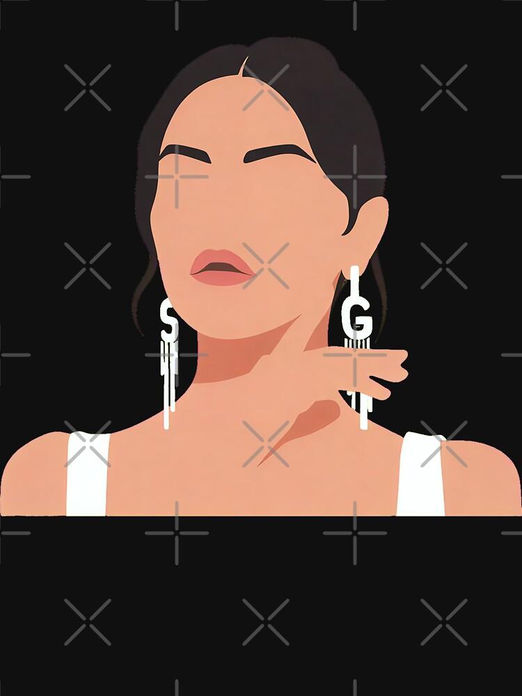 Selena Gomez Lineless Illustration Classic T-Shirt