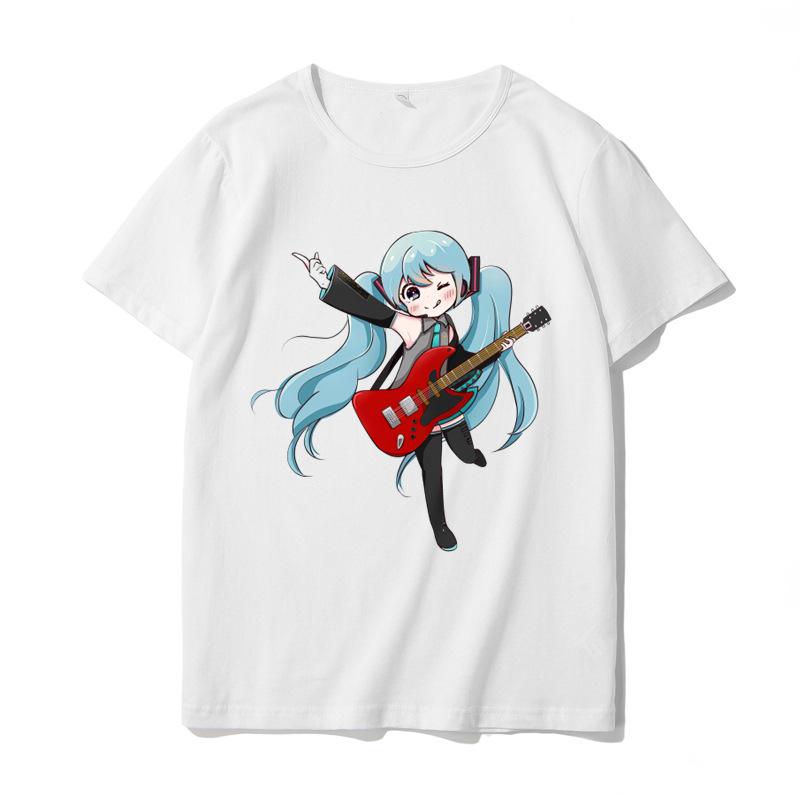 Hatsune Miku MIKU Co Branded Printed TShirt for Unisex and Unisex Anime Round Neck Summer Fashion Trend Short Sleeve