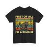 Retro First Of All I'm A Delight Funny Angry Raccoon Animal T-Shirt Unisex T-Shirt