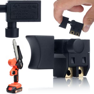 Schalter für Akku-Kettensäge – Mit Akkusteckplatz | Kompatibel mit Rosfix Orange Piranhia 21V | Mini-Lampe im Lieferumfang enthalten