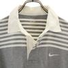 Nike Border Pattern Short Sleeve Polo Shirt L Gray Men's Used
