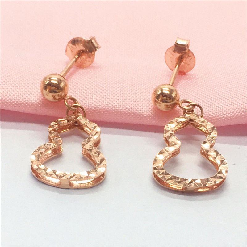 Purple Gold Gourd Stud Earrings Shiny Earrings Women S Trend Rose Gold Plated Earrings