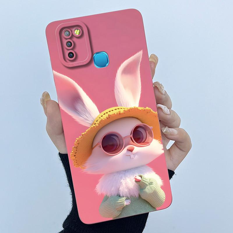 For Infinix Hot 10 Lite Smart 5 Hot 11 G37 10S 10T 10i Case Lovely Cartoon Cat Liquid Silicone Soft Shockproof Back Cover Capa