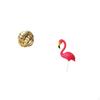 Aesthetic Ceramic Yarn Ball Sculpture And Flamingo Bird Figurine Ornament for Living Room Countertop