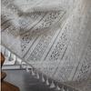 Nordic Beige Geometric Floral Lace Curtain Fabric for Living Room and Bedroom