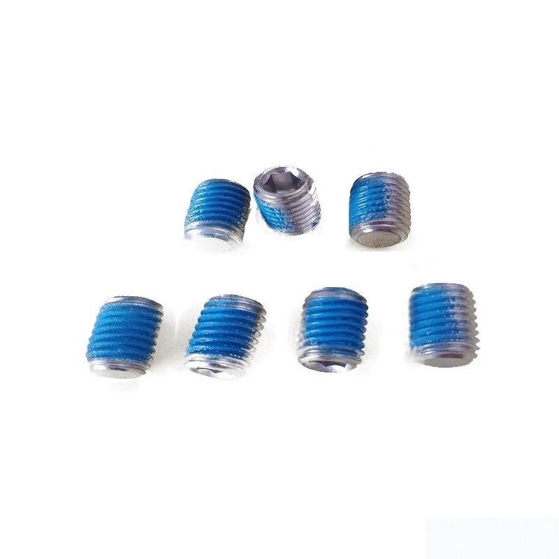 304 Stainless Steel Loctite Coated Grub Screw, Flat End, Hex Socket, Headless, Sizes: M2.5, M3, M4, M5.