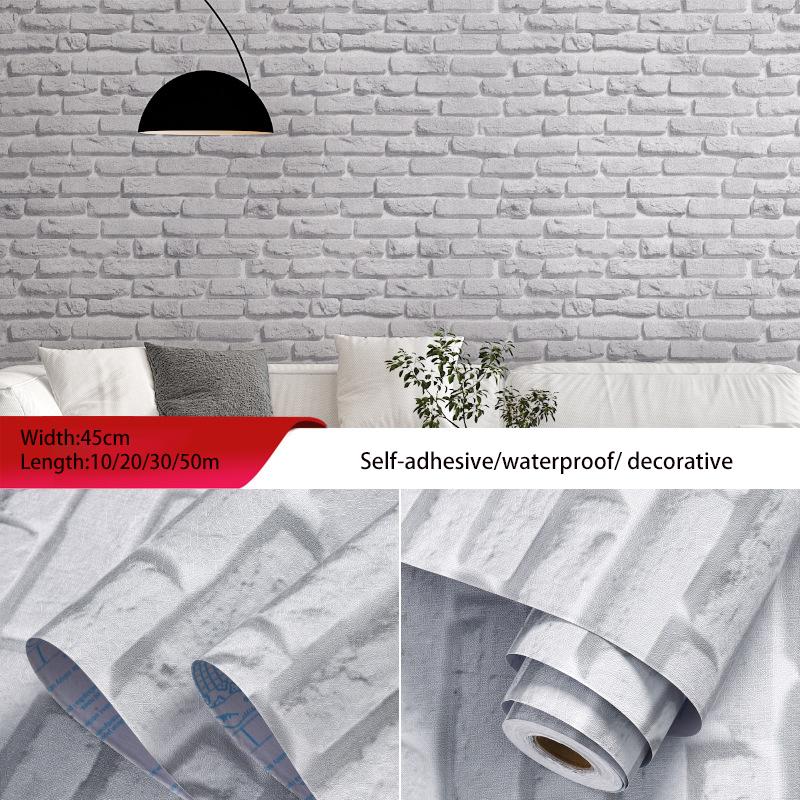 3D Geometric Grill Brick Marble Waterproof Self-adhesive Wallpaper Home BackgroundHome Decor Wall Sticker