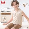 Mao Ren Boys' Combed Cotton Vest Pajama Set - Antibacterial & Cool Touch