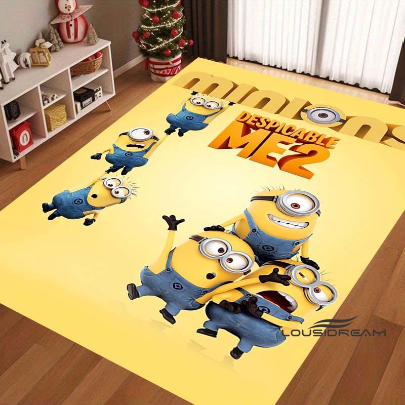 Cute Cartoon 3D-Printed Minions Rug—Suitable for Living Rooms, Bathrooms, Creative Doormats, Bedroom Rugs, and More.