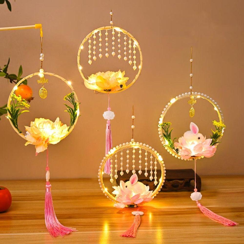 

DIY Material Bag Mid-Autumn Festival Lantern DIY Handmade Light-Up Bunny Lantern Props