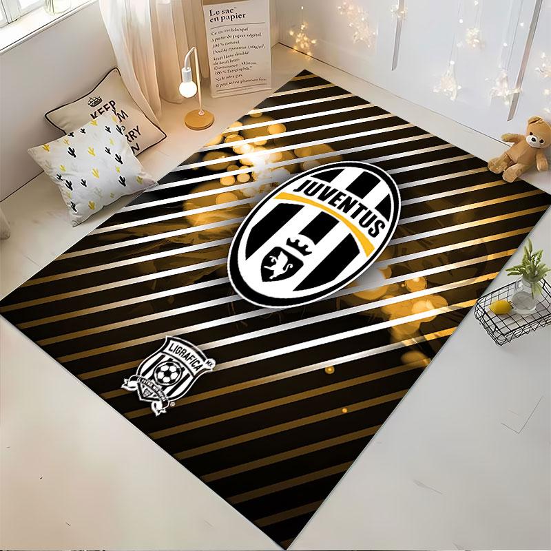 Juventus Logo Black White Carpet suitable as a non-slip mat for the living room or bedroom sofa
