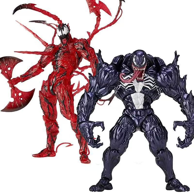 Spider-Man Venom & Carnage Actionfiguren – Hochgradig bewegliche Sammlermodelle mit austauschbarem Zubehör & Teilen