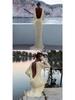 Elegant European & American Women's Backless Long Sleeve Evening Gown - Autumn/Winter Collection