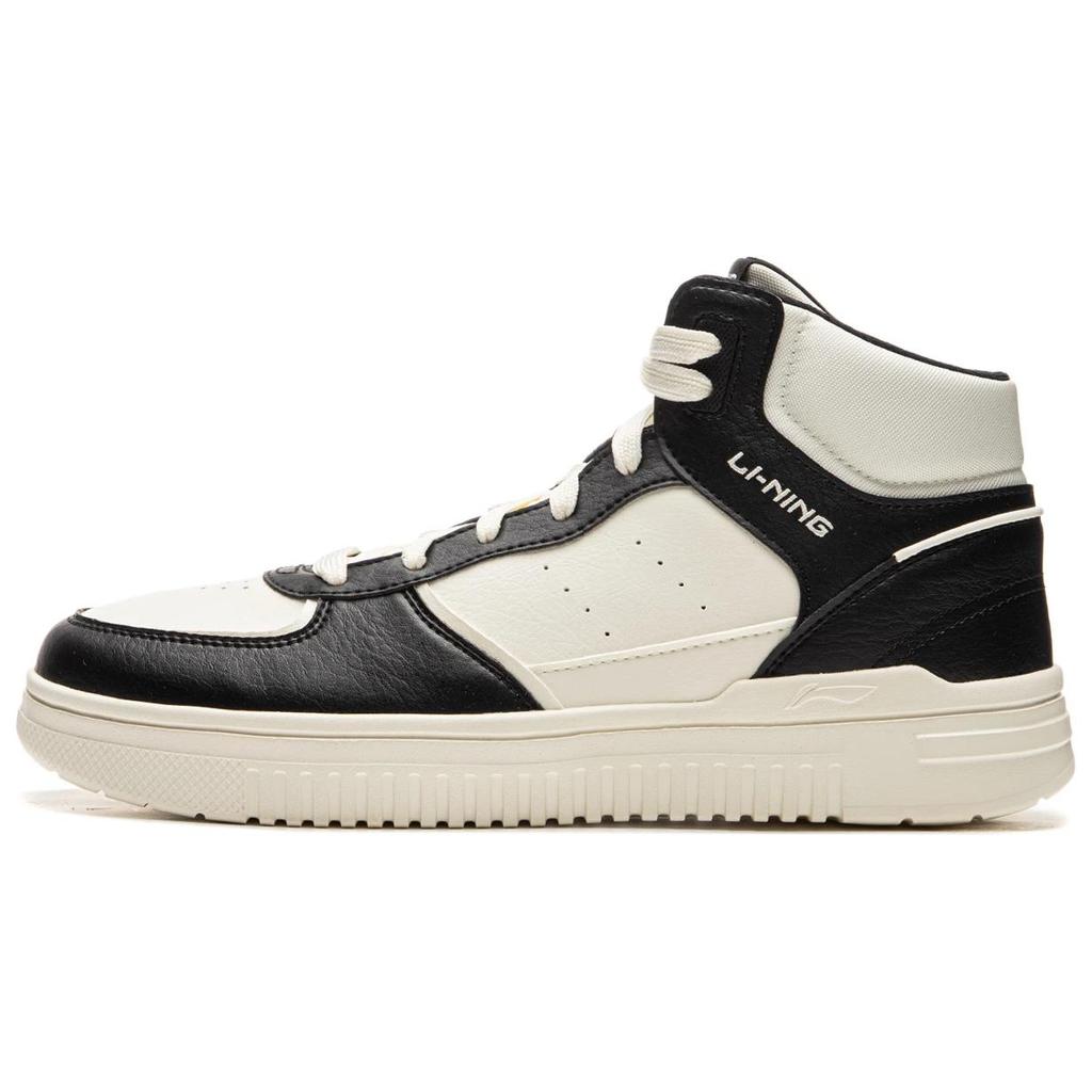 New LiNing Azure Cloud HI Slip Resistant, Abrasion Resistant, Breathable High Top Skateboard Shoes Men's Black White AGCU549-4