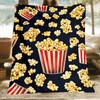 1pc Fun Popcorn Blanket Personality Print Portable Blanket-Lightweight Flannel