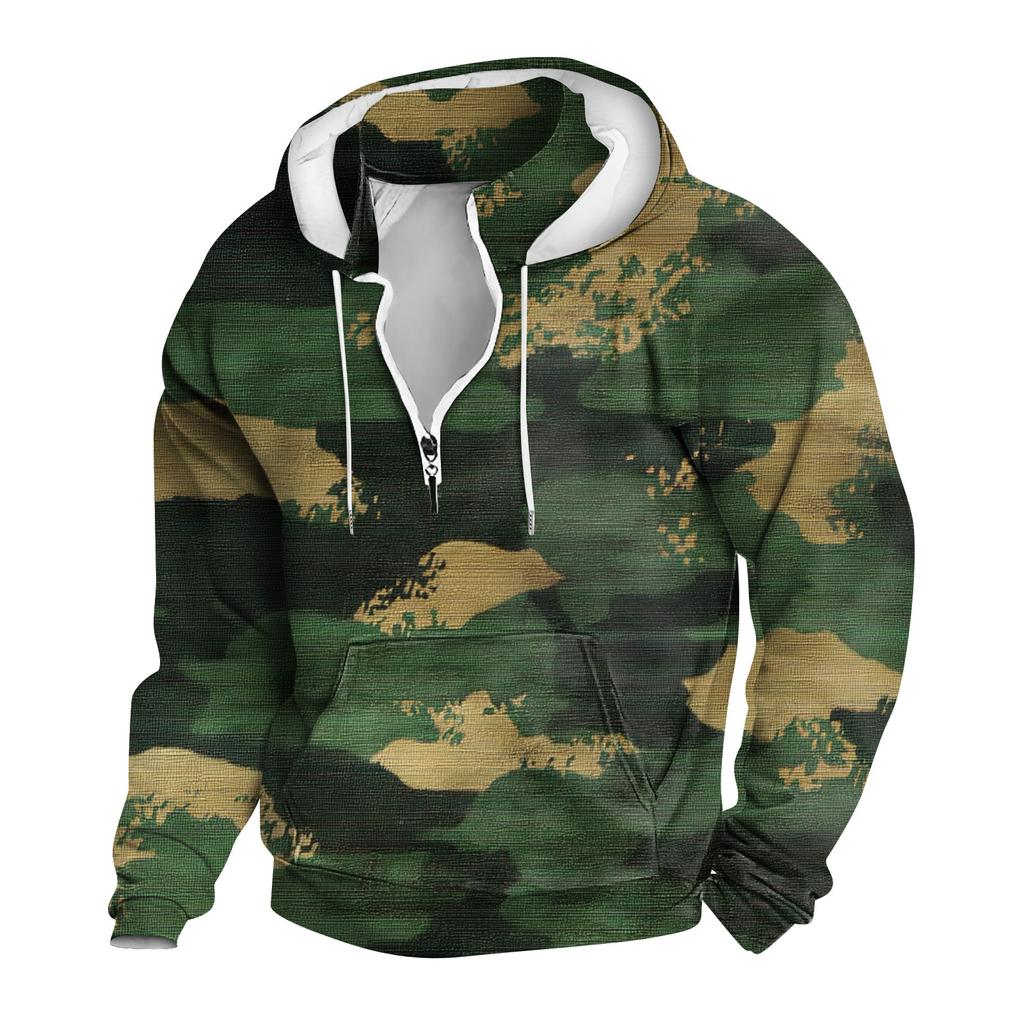 Das Herren-Sweatshirt mit Stehkragen im Frühling und Herbst ist ein Outdoor-Freizeitpullover