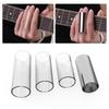 Guitar Slides Set Includes 3 Glass Slides (5.1cm  6cm  7cm) + 1 Stainless Steel Slide (6cm) + 4pcs Celluloid Thumb &