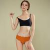 5 Pcs Women's Seamless Underwear High-Waisted No Show Stretchy Ice Silk Briefs Hipster Wavy Side Invisible Panties