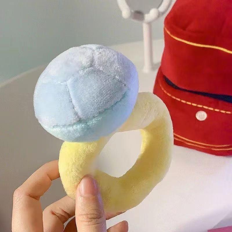1 Set Funny Gifts Diamond Ring And Box Case Plush Toy Creative Stuffed Pet Chew Toys For Dog Engagement Wedding Oversized Ring