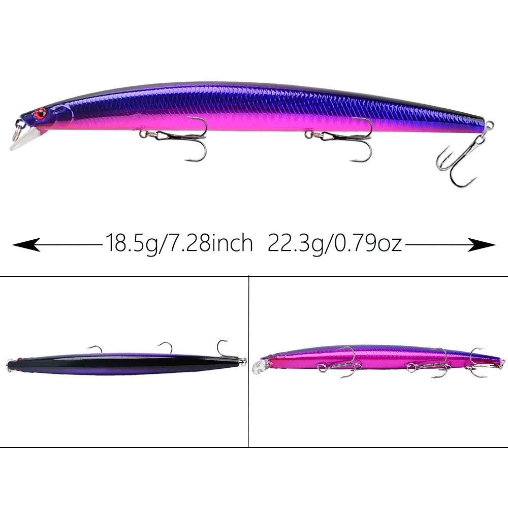 18.5cm Silver/Black Carp, Bass & Mandarin Fish Floating Minnow Popper Lure - 22.3g