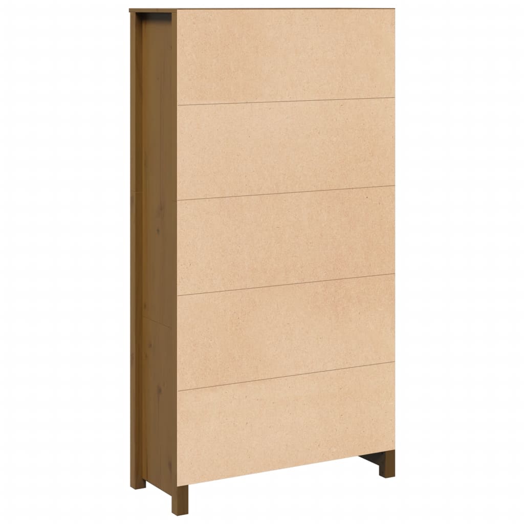 Highboard Honey Brown 80 x 35 x 154 cm Solid Pine Wood