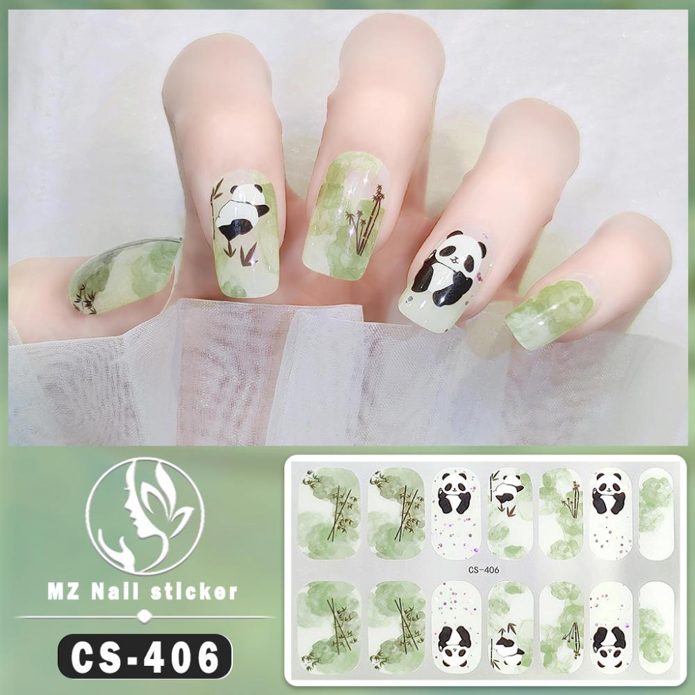 CS No-bake Gel Nail Polish Film Waterproof Full Sticker Chinese Style Panda Manicure Sticker Nail Sticker