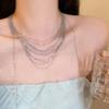 Multilayer Flash Fringe Necklace Glitter Long Sweater Chain Fashion Multi Layer Necklaces  Wedding