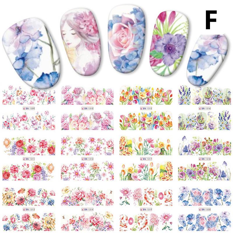 JSRQT Nagelsticker Gänseblümchen & Sonnenblumen – 12 Blätter 3D-Design, Selbstklebend Für DIY Maniküre