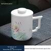 Hand-Painted Dehua Porcelain Tea Mug with Clear Filter