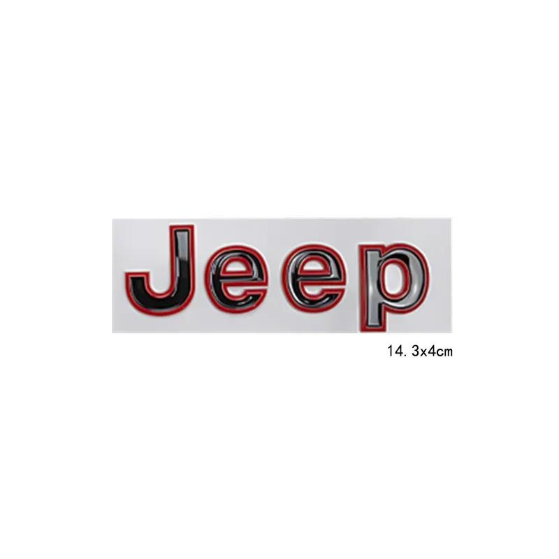 Hlpg5 14.3x4cm 3D Metal Car Side Body Badge Trunk Hood Sticker Emblem for Jeep Logo Patriot Rubicon Wrangler Grand Cherokee Compass Re