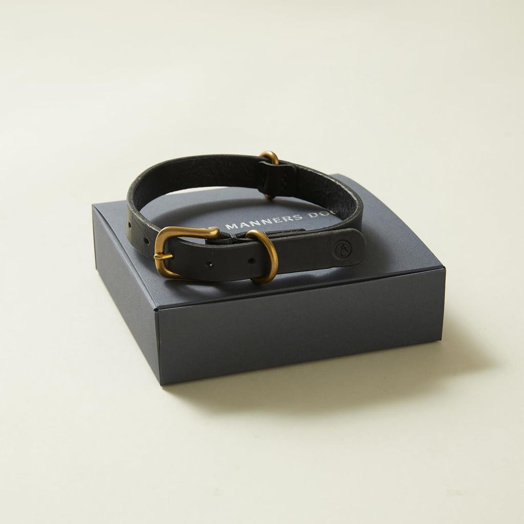 We Original All Leather Collar Black GOOD MANNERS DOG SERIES - (XL) /