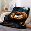 1pc Halloween Pumpkin, Spider Blanket Lightweight Flannel Blanket Throw Blanket For Sofa, Bed, Travel, Camping, Livingroom, Couch, Chair, And Bed Yy25