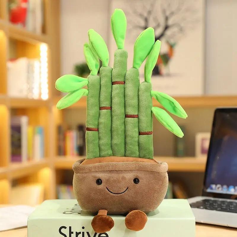 Fun Pot Series Plush Lucky Bamboo/Dragon Beard Tree Plants Stuffed Plushies Toys Soft Decor Doll Money Tree Potted Pillow
