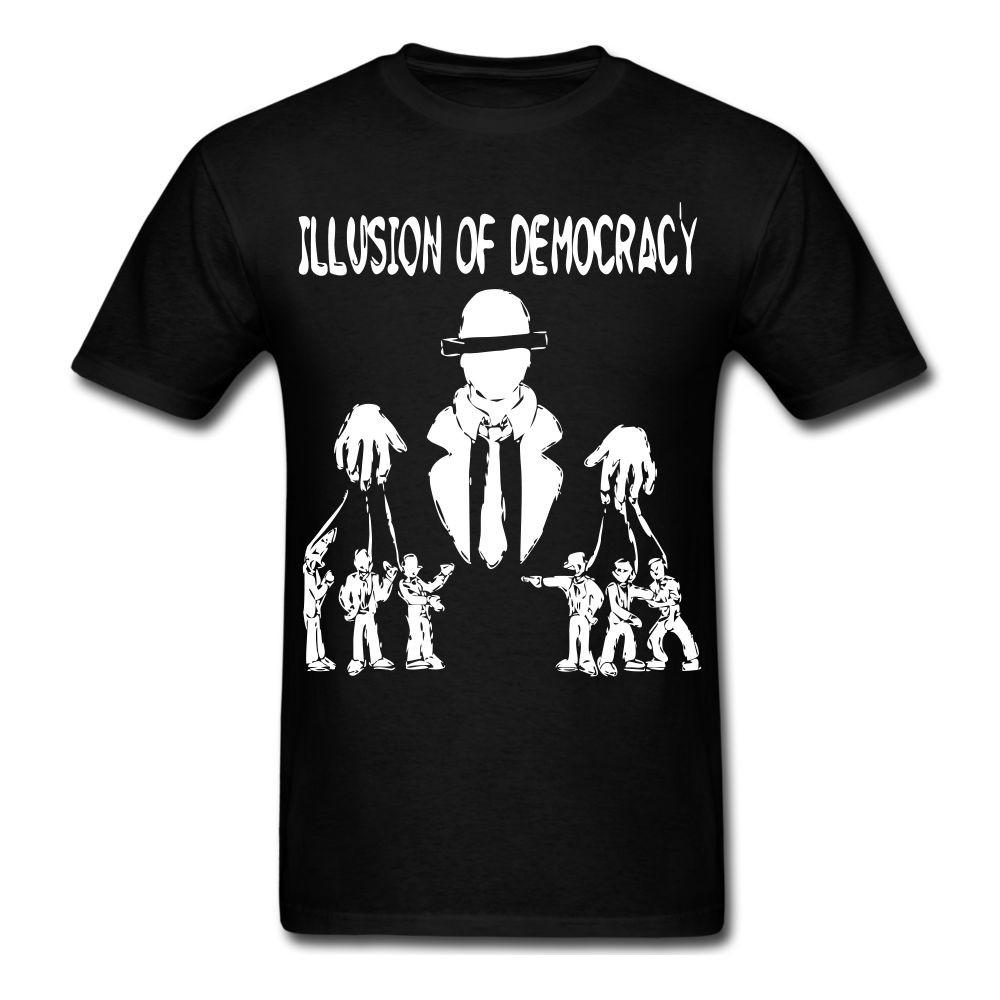 Illusion of democracy man puppets humans government graphic tee t-shirt M