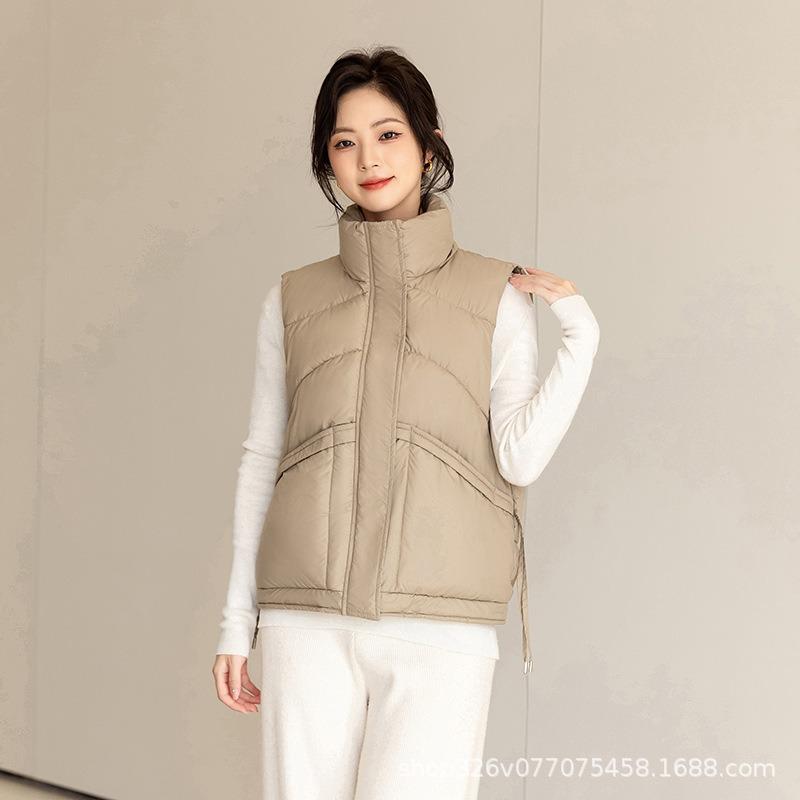 Down Cotton Clothes, Vest Women's Stand-up Collar, Autumn and Winter New Vest, Light and Warm, Large Size Trendy, Simple and Generous Temperament