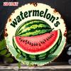 Vintage Watermelon Kitchen Sign Summer Fruit Aluminum Wall Decor for Cafe Patio Dining Room