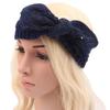 Vintage Flower Women Girl Bow Knot Headband Turban Crochet Knit Hairband Rabbit Ears Headwrap