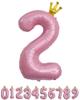 La Kissa Balloon Number Birthday Decoration 40-inch Large Number Balloon Crown Straw 90cm Pink Crown 2