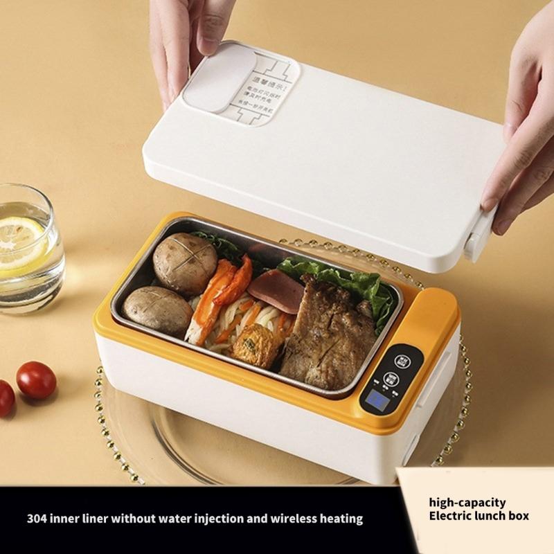 Practical Lunch Box 3200mAh Food Box Self Warming Food Storage Box 304Stainless Steel Texture for Various Setting