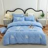 Flannel Plant Fiber Bedding Set Duvet Cover Sheet Pillowcase Student Dorm Single Double
