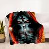 Gothic Hooded Figure with Cross Face Mask Art Print PosterBlanket Flannel Throw Blanket for Sofa, Bed, Travel, Camping, Office