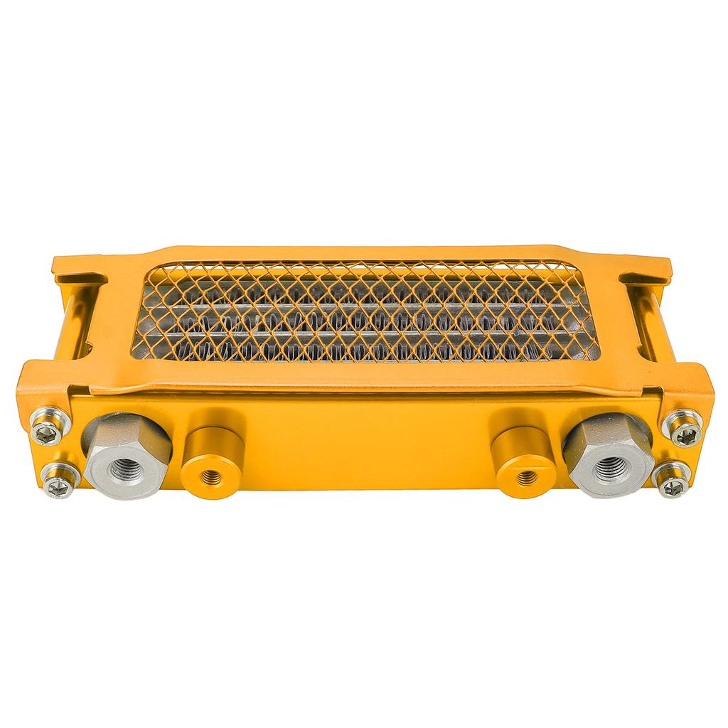Motorcycle Oil Cooler Kit Aluminum 4 Rows High Efficiency Replacement for Monkey 125 50cc to 150cc Dirt Pit Bike Gold