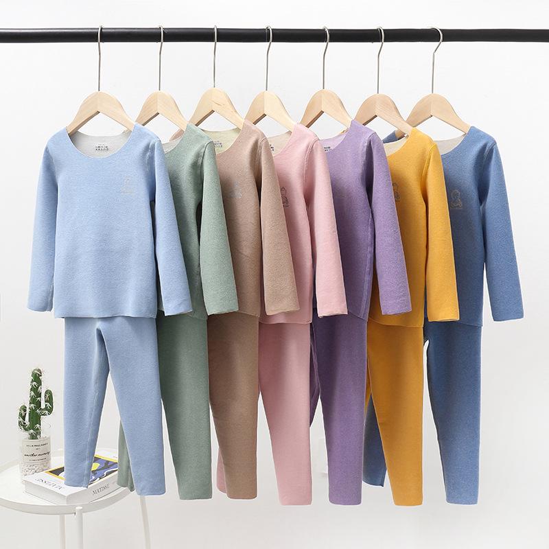 Children's Brushed Thermal Base Layer Set (S, M, L) – Seamless Class A Autumn Underwear and Trousers.