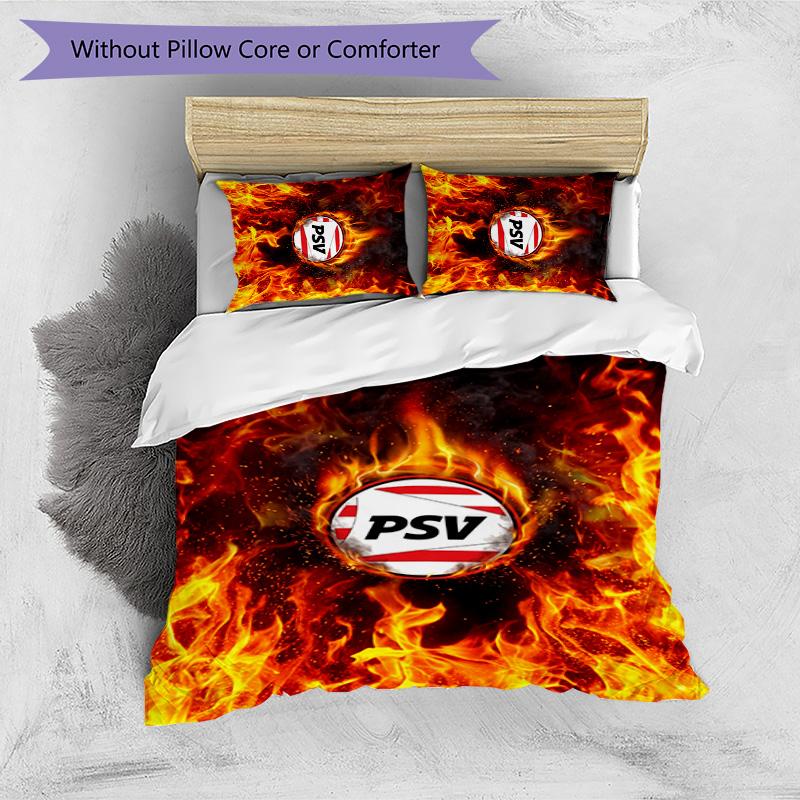 PSV Eindhoven FC Printed 3PCS Bedding Set Breathable Duvet Cover with Pillowcases Decorative Bed Linen for Bedroom Home