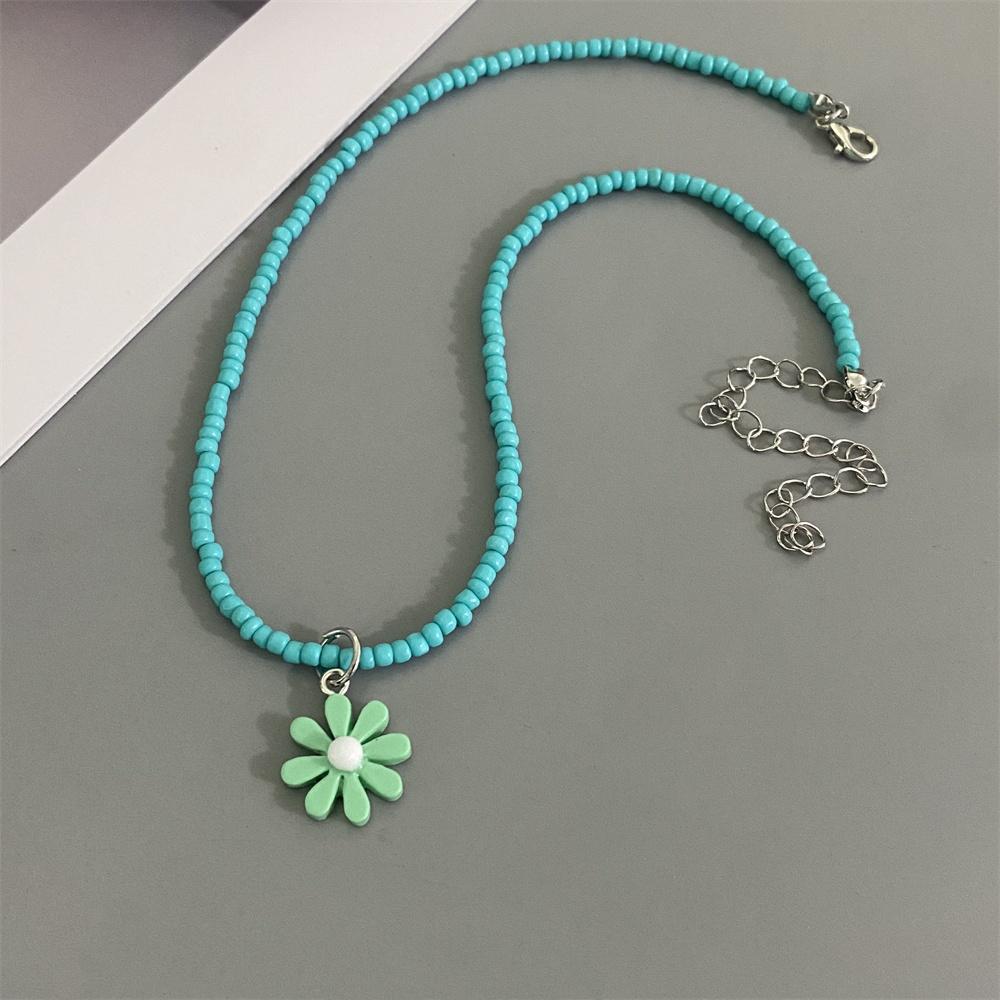 1 PC Colorful Rice Beads Handmade Choker Necklace For Girl Women Spring Summer Holiday Necklace Gift Neck Jewwelry