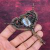 Blue Lace Agate Gemstone Pendant Handmade Copper Wire Wrapped Decent Pendant