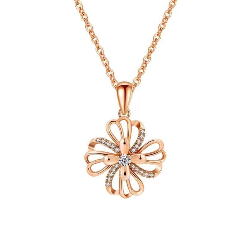 

Ожерелье с четырьмя полыми листами клевера, женский нишевый дизайн, первоклассный смысл, простая цепочка с бриллиантами, ювелирное украшение на ключицу