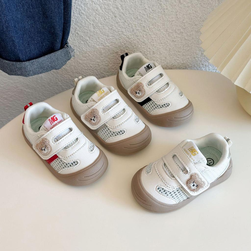 Baby toddler shoes spring 2025 new baby shoes baby shoes autumn classmates children bear embroidery